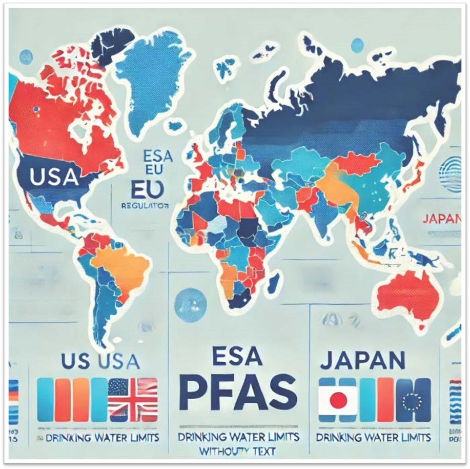 PFASの長距離移動性を示す絵